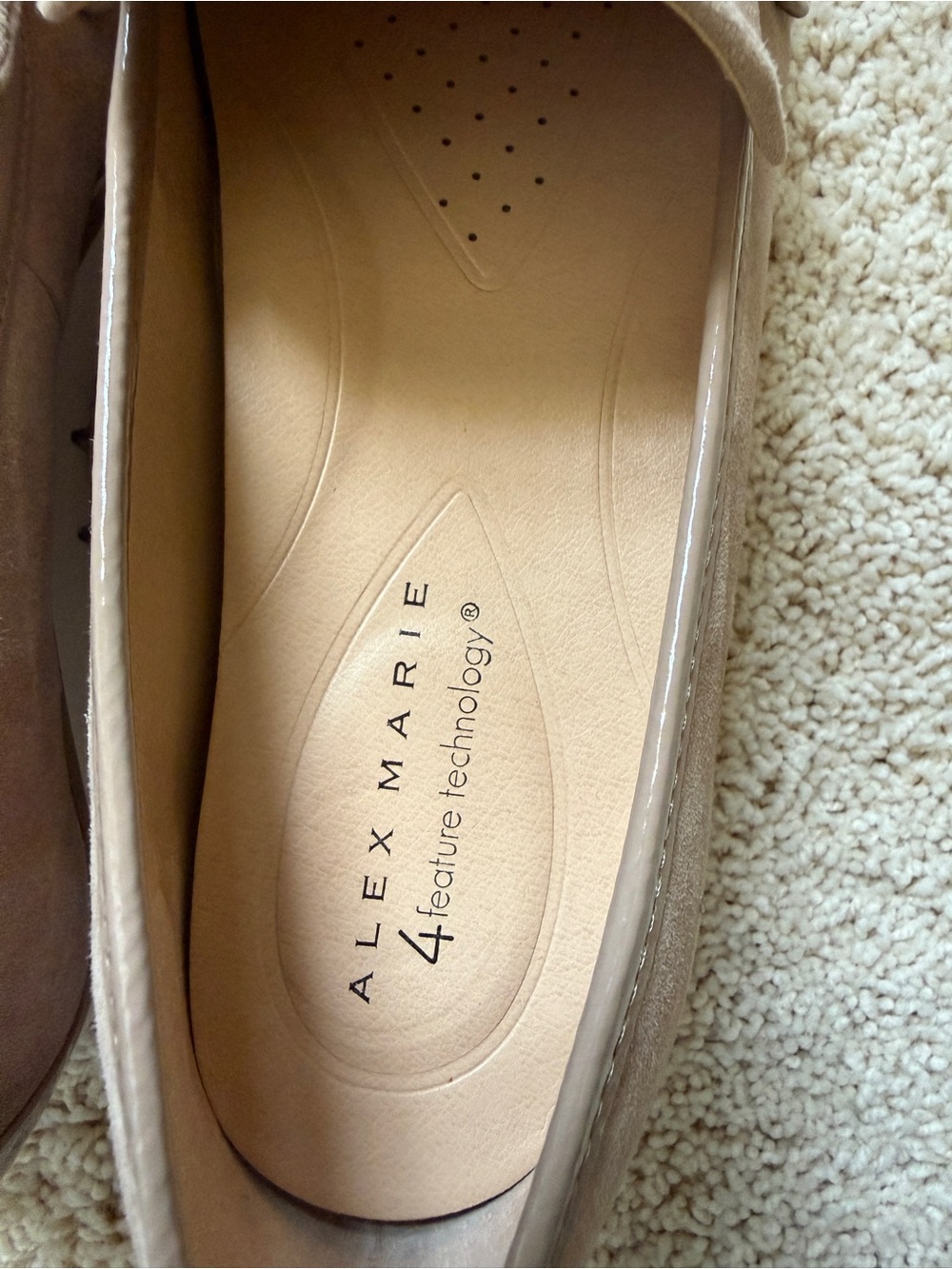 Alex Marie Taupe Suede Chain-Trim Loafers - Picture 5 of 6